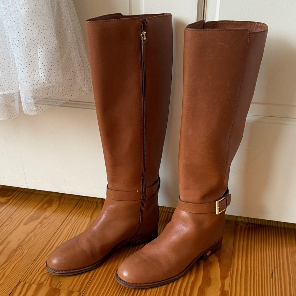 Tory Burch Tan Over the Knee Boots